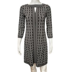 Stitch Fix Wisp Size 0 Marnie Knit Dress Black White Floral Retro NWT Stitch Fix